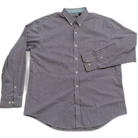 IZOD Men's BCheck Shirt Button Up LARGE Natural Stretch Long Sleeve NWOT - Picture 1 of 14